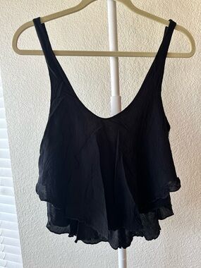 Intimately free people black tiered flowy tank top size small
